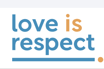 Text saying 'love is respect' with 'love' and 'respect' in blue and 'is' in orange