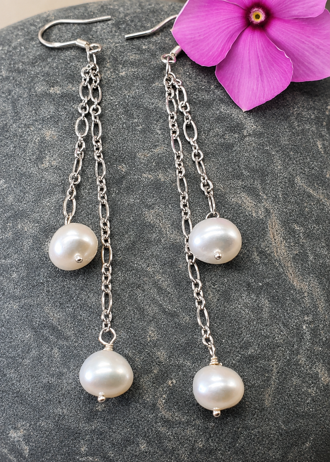 Double Pearl Earrings