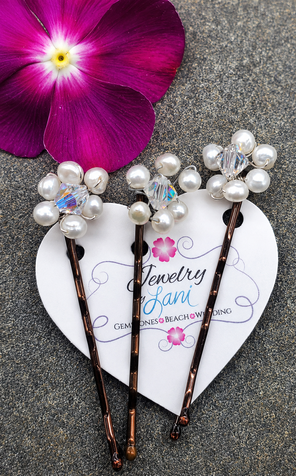 Bridal Hair Jewelry "Pearl Flowers"