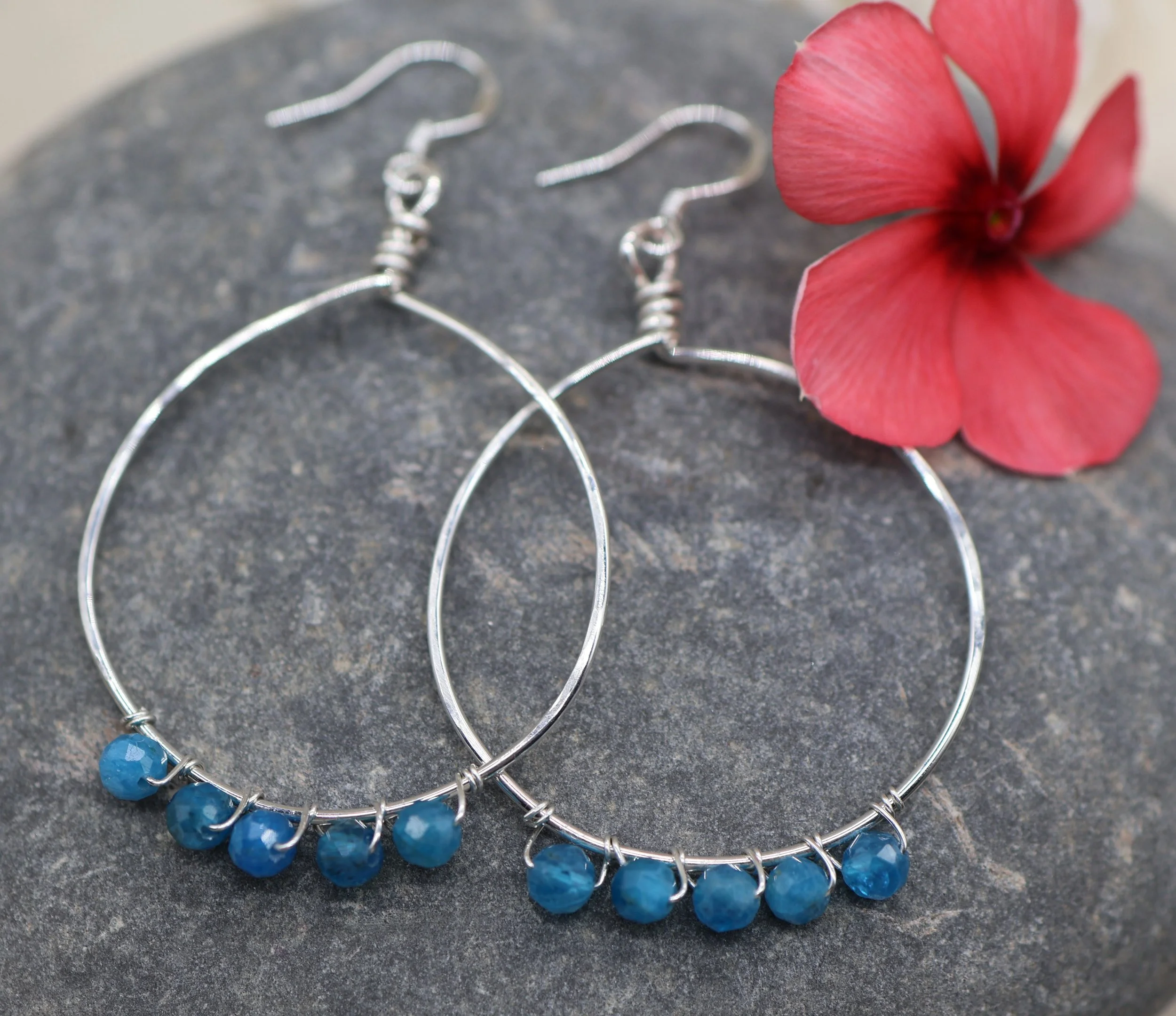 Apatite Hoop Earrings