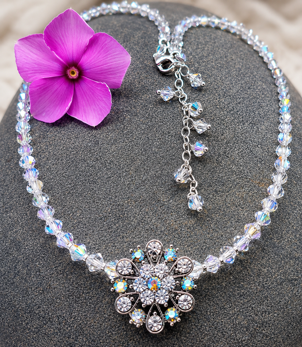 Bridal Crystal Flower Necklace
