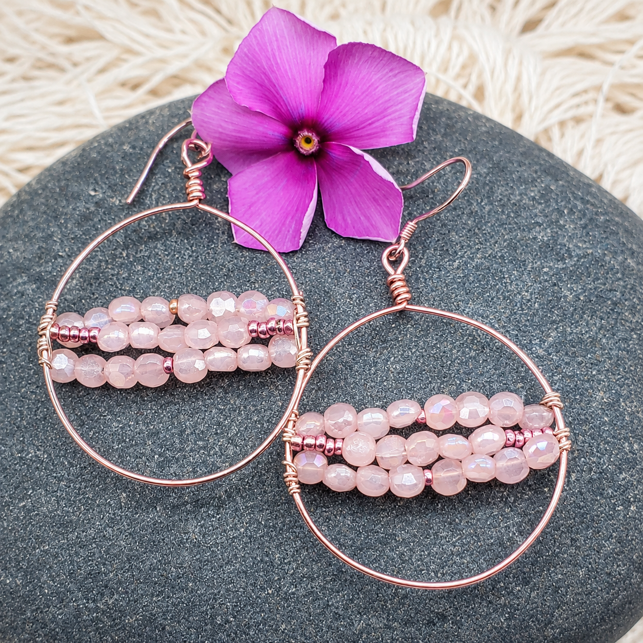 Sweet Pink Hoop Earrings