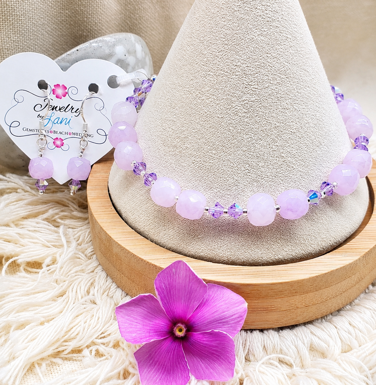 Violet Bridesmaids Bracelet & Earrings