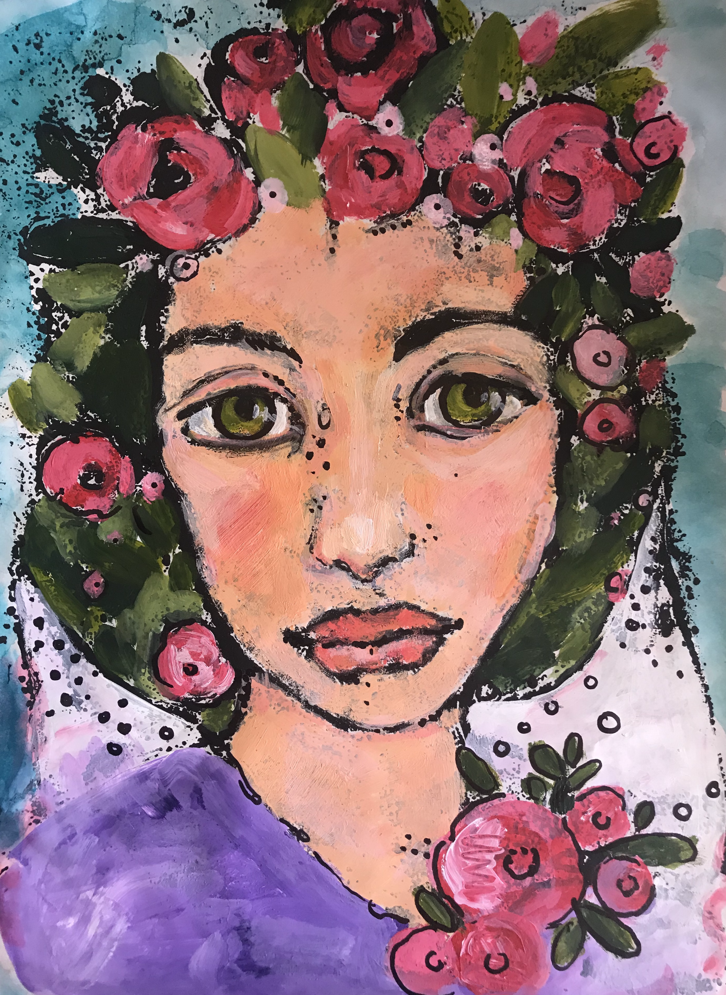Mother Mary With Flowers