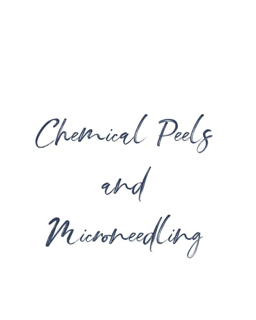 Text reading 'Skincare: Chemical Peels and Microneedling' in dark blue font on a white background.