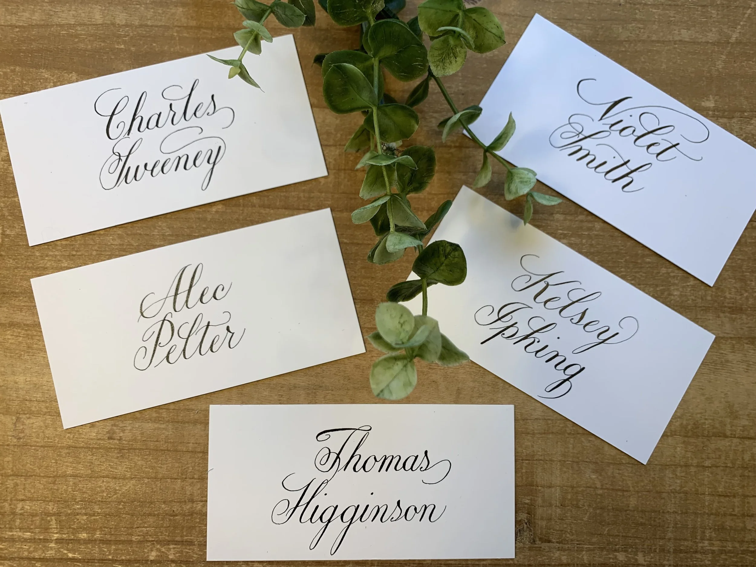 Wedding calligraphy  place cards handwritten with first and last names