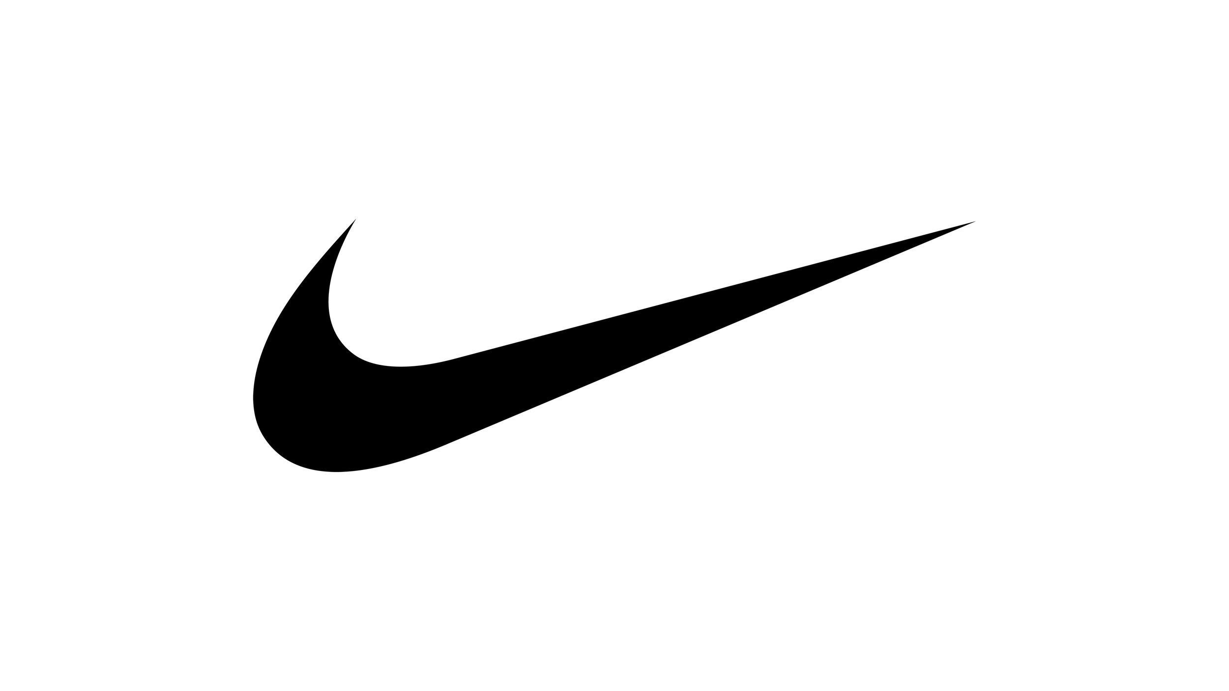 The Nike swoosh logo in black on a white background.