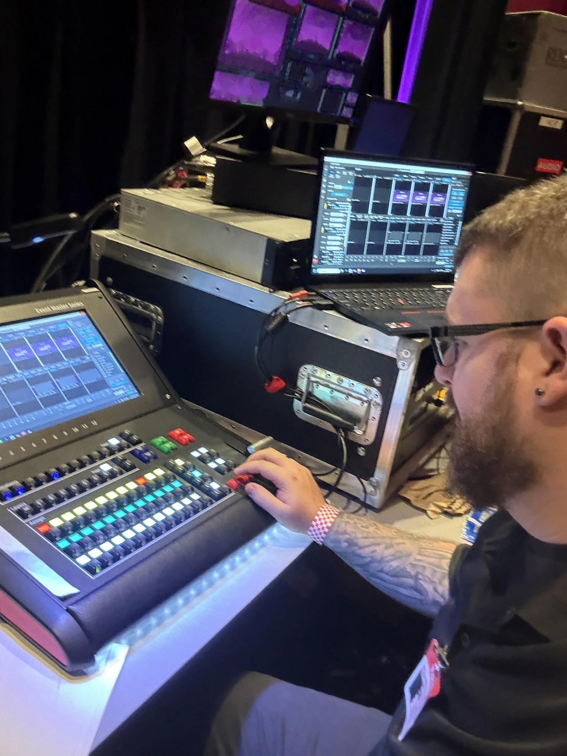 Jacob at the Event Master controller running the E2 screen switching