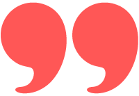 Red quotation marks on a transparent background