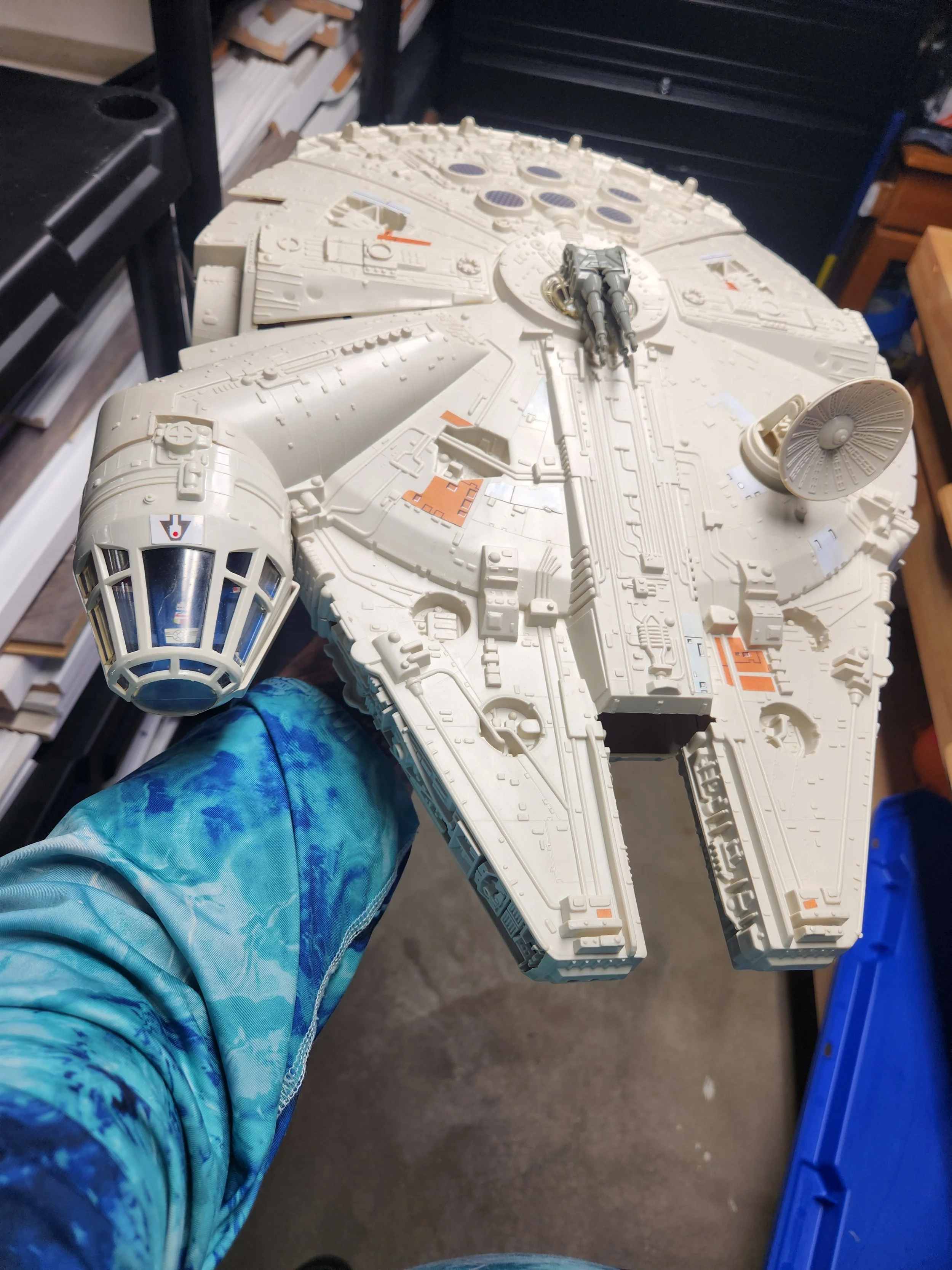 The Millenium Falcon aka The Fastest Hunk of Junk in the galaxy looks brand new and ready to be displayed.