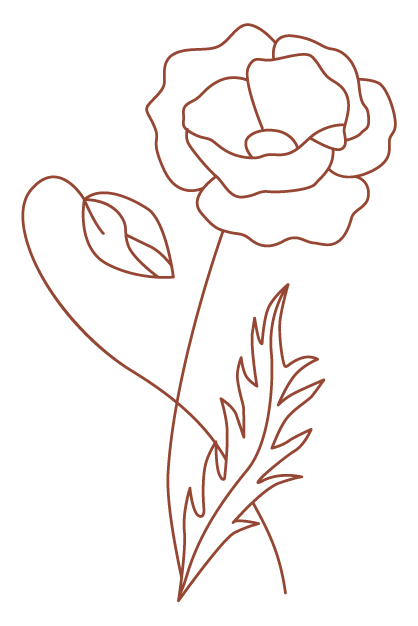 Bonnie Blooms  - Wedding and Event Florist - Logo - An outline of a poppy flower