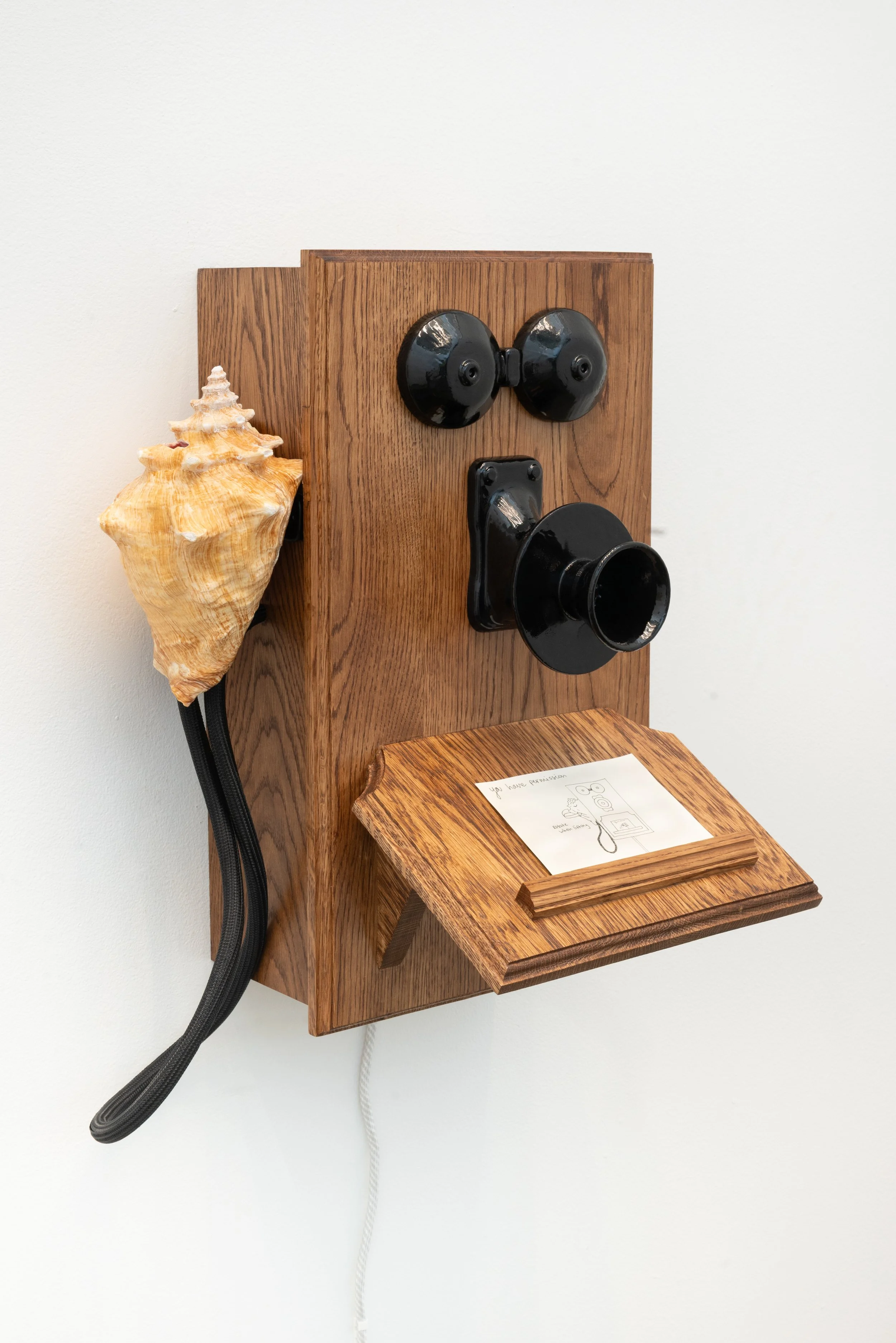 Shellephone, Conch Shell, White Oak, PLA Filament, Sound Piece (2:05), 2026