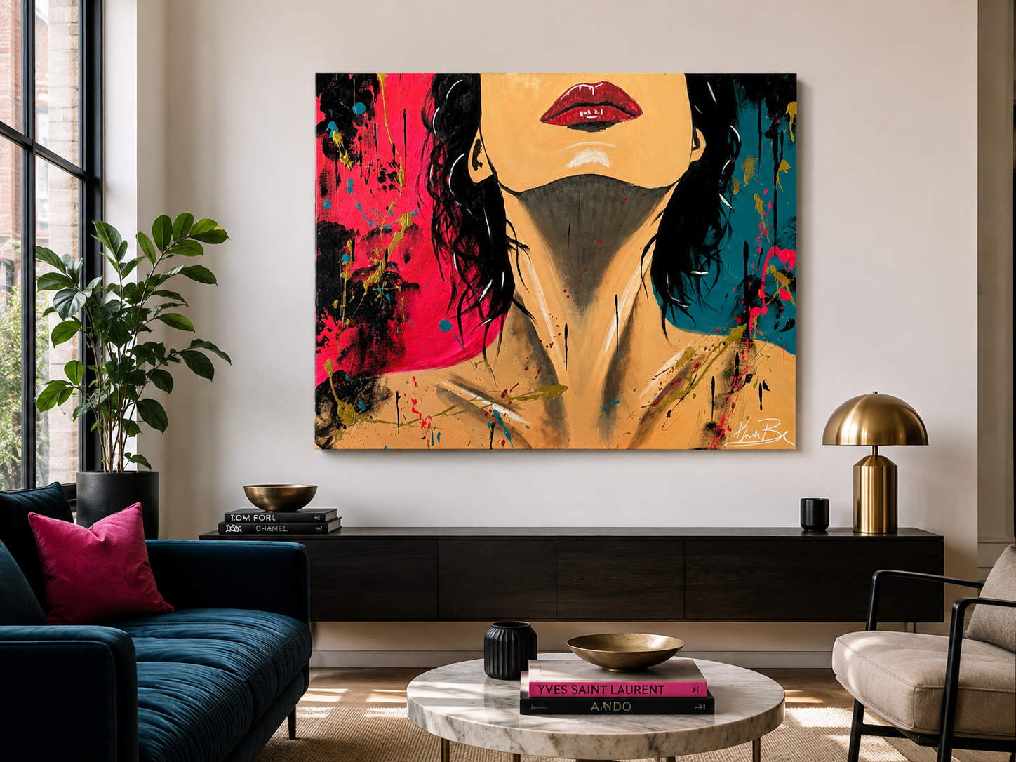"Red Lip Rebellion"

--32" x 24" --Acrylic on Canvas--
Contact me to purchase original

