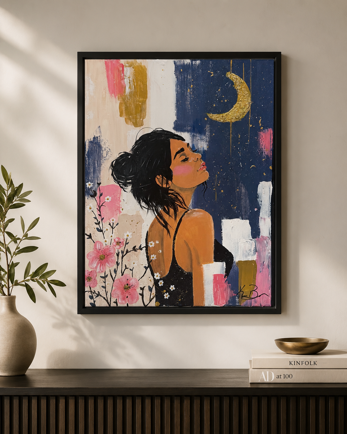 "Bloom Beneath The Moon"

--18" x 24" --Acrylic on Canvas--
Contact me to purchase Original 