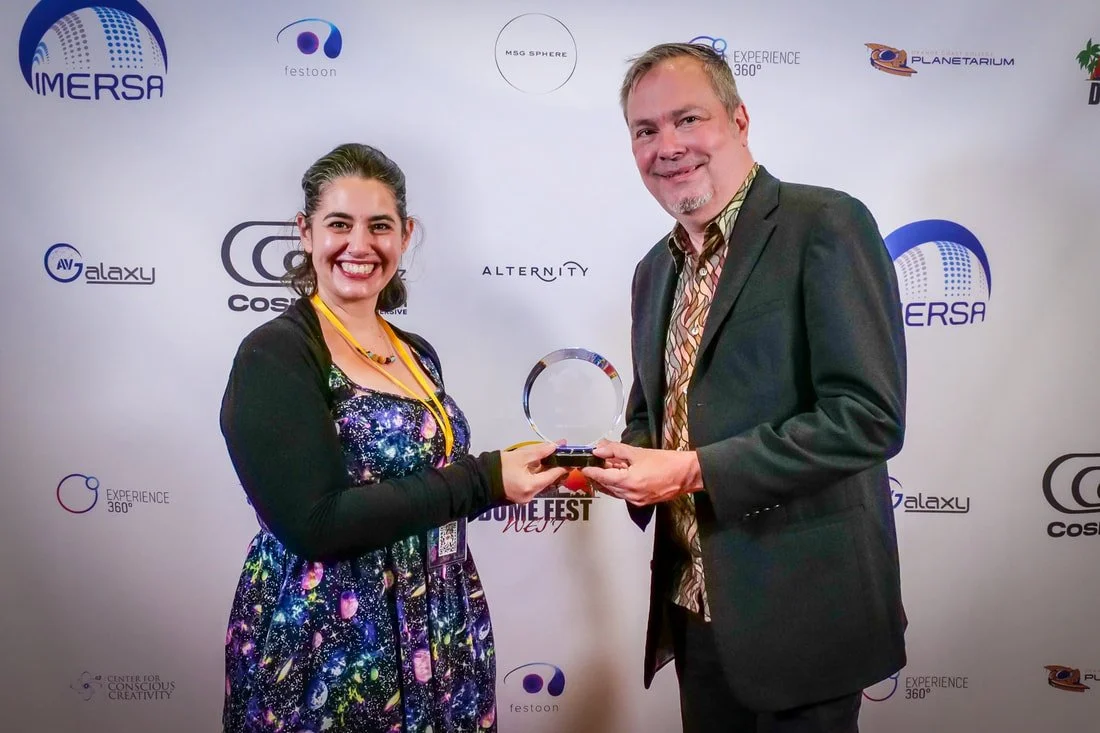 Won Best Science Film at Dome Fest West 2021  |  Cheryl Vanderbilt & Ryan Wyatt Winning Best Science Film at Dome Fest West 2021.