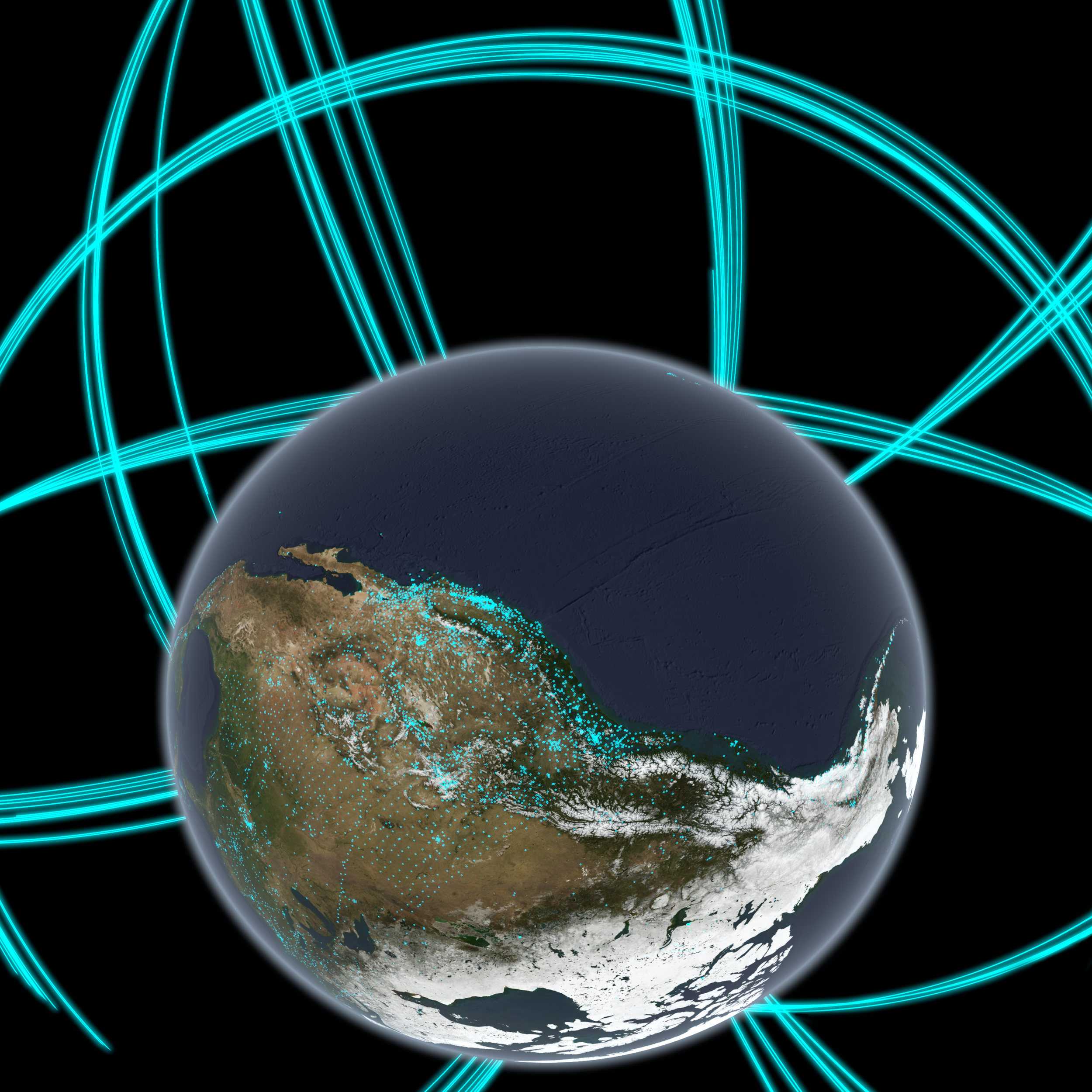 GPS satellites monitor subtle deformations
in earth’s crust, caused by tectonic
movement. | California Academy of Sciences, Data provided by the UNAVCO
facility