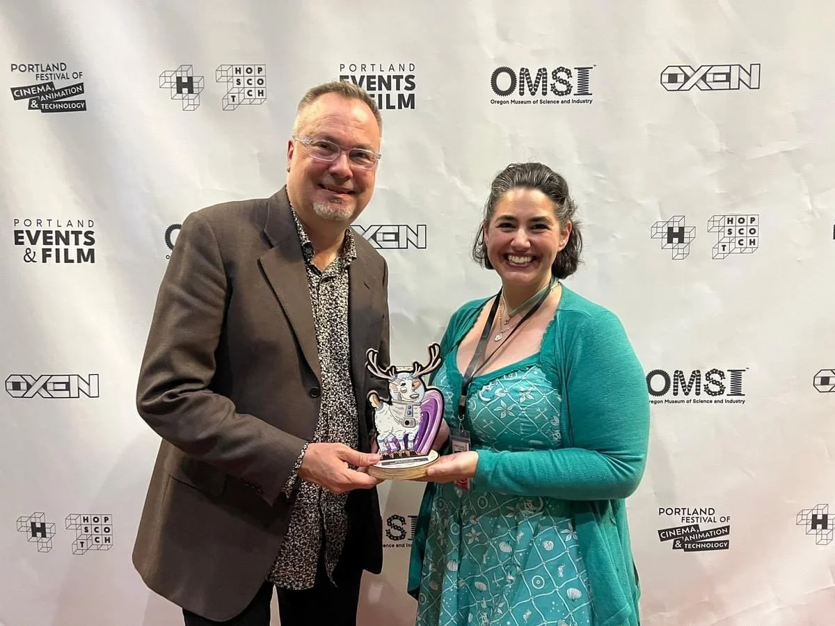 Won Best Dome Film at the Portland Festival of Cinema, Animation & Technology 2024.  |  Ryan Wyatt & Cheryl Vanderbilt, Portland 2024.
