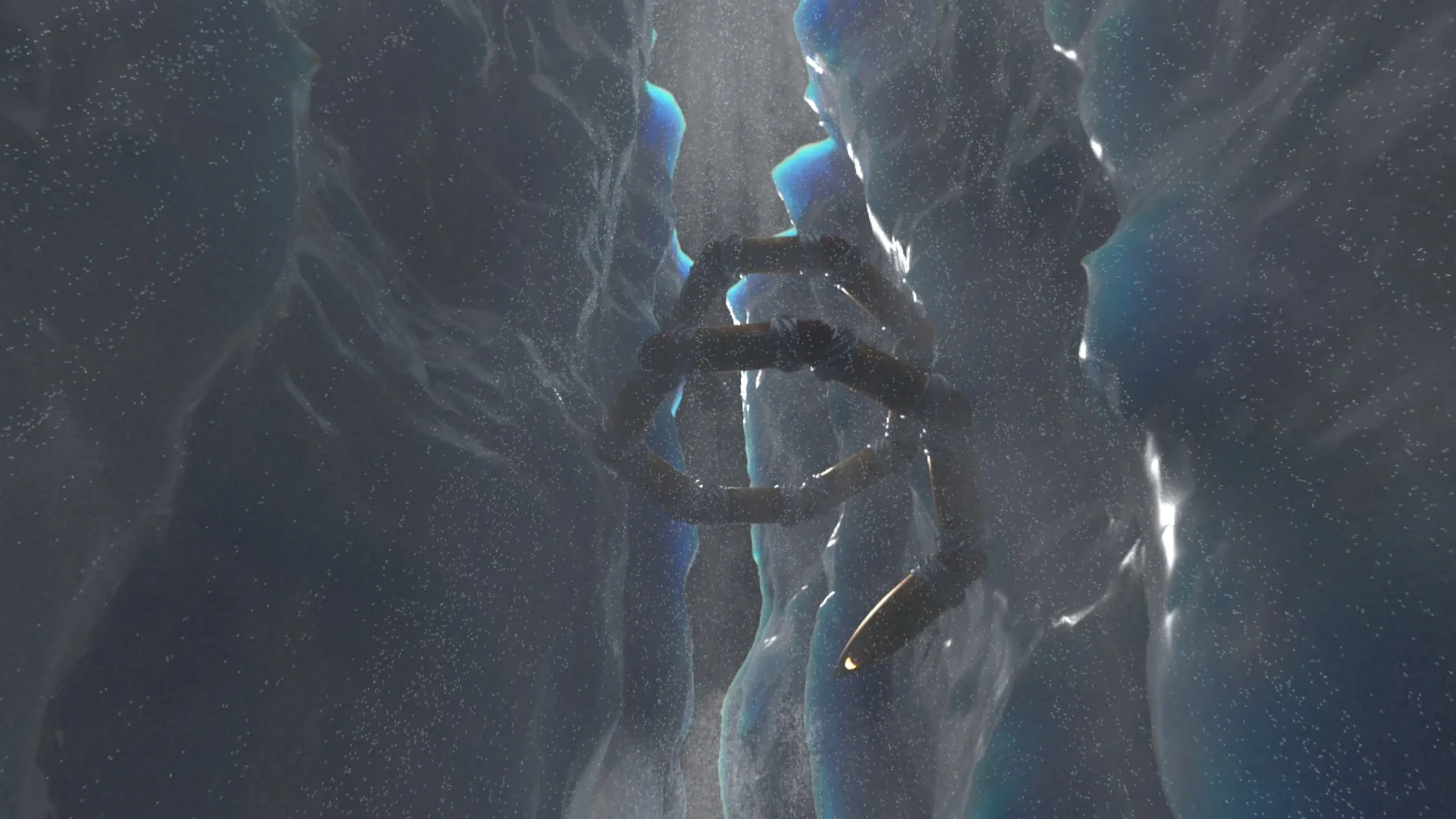 The Exobiology Extant Life Surveyor (EELS) is designed to navigate down the deep crevasses of Saturn’s moon Enceladus, which shows signs of organic chemistry emerging from vents near its south pole. | NASA / JPL / California Academy of Sciences
