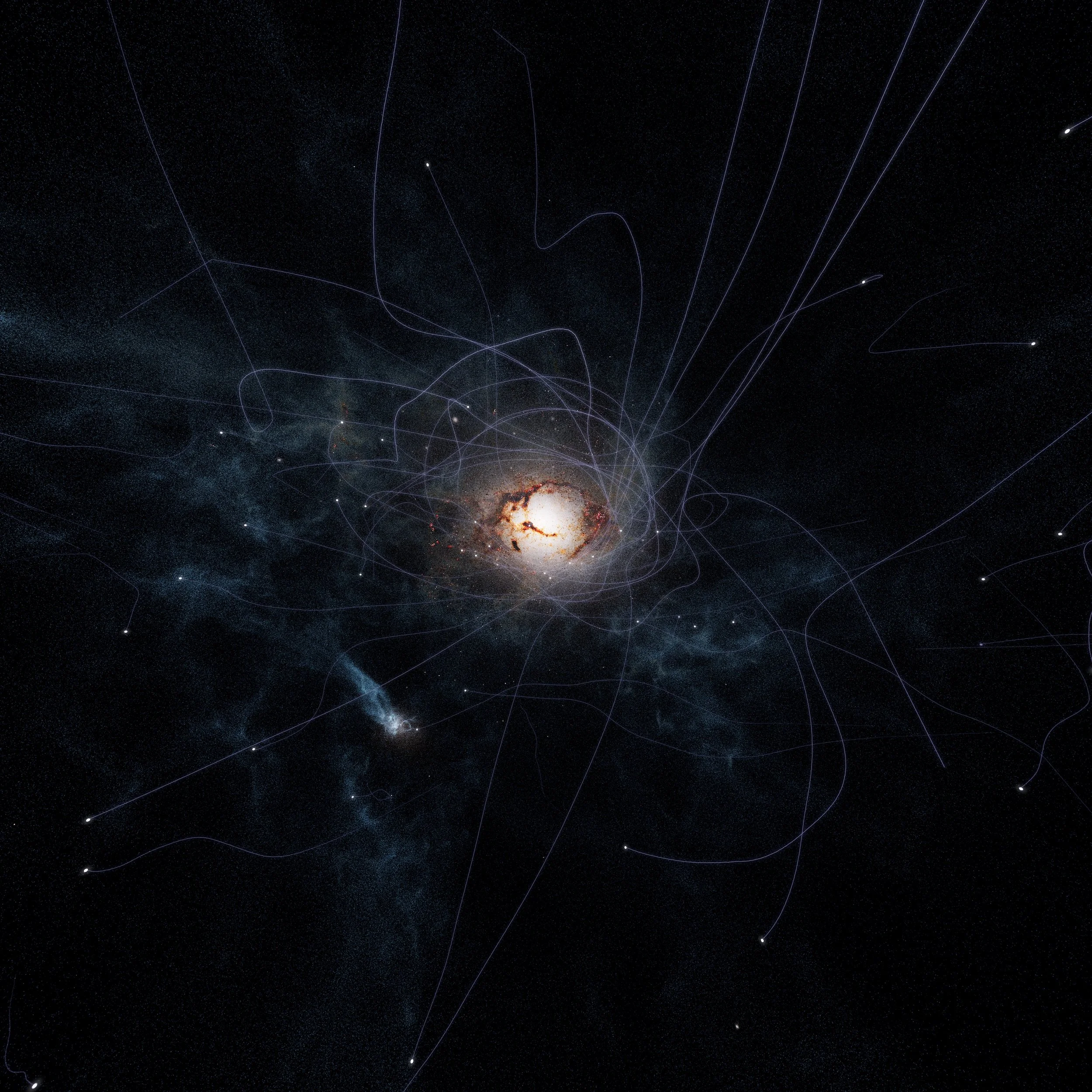 Computer simulations can take us billions of years back in time, tracing the origins of elements that would eventually form the Sun and planets—Earth and us! This image shows how our galaxy might have looked billions of years ago, before the Solar Sy