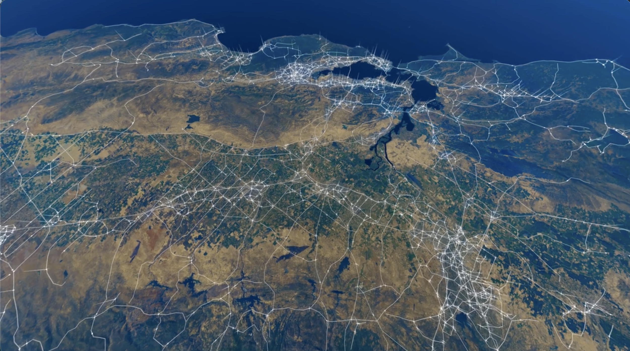 Modern California | Roadways blocking migration routes and wildlife corridors. | California Academy of Sciences