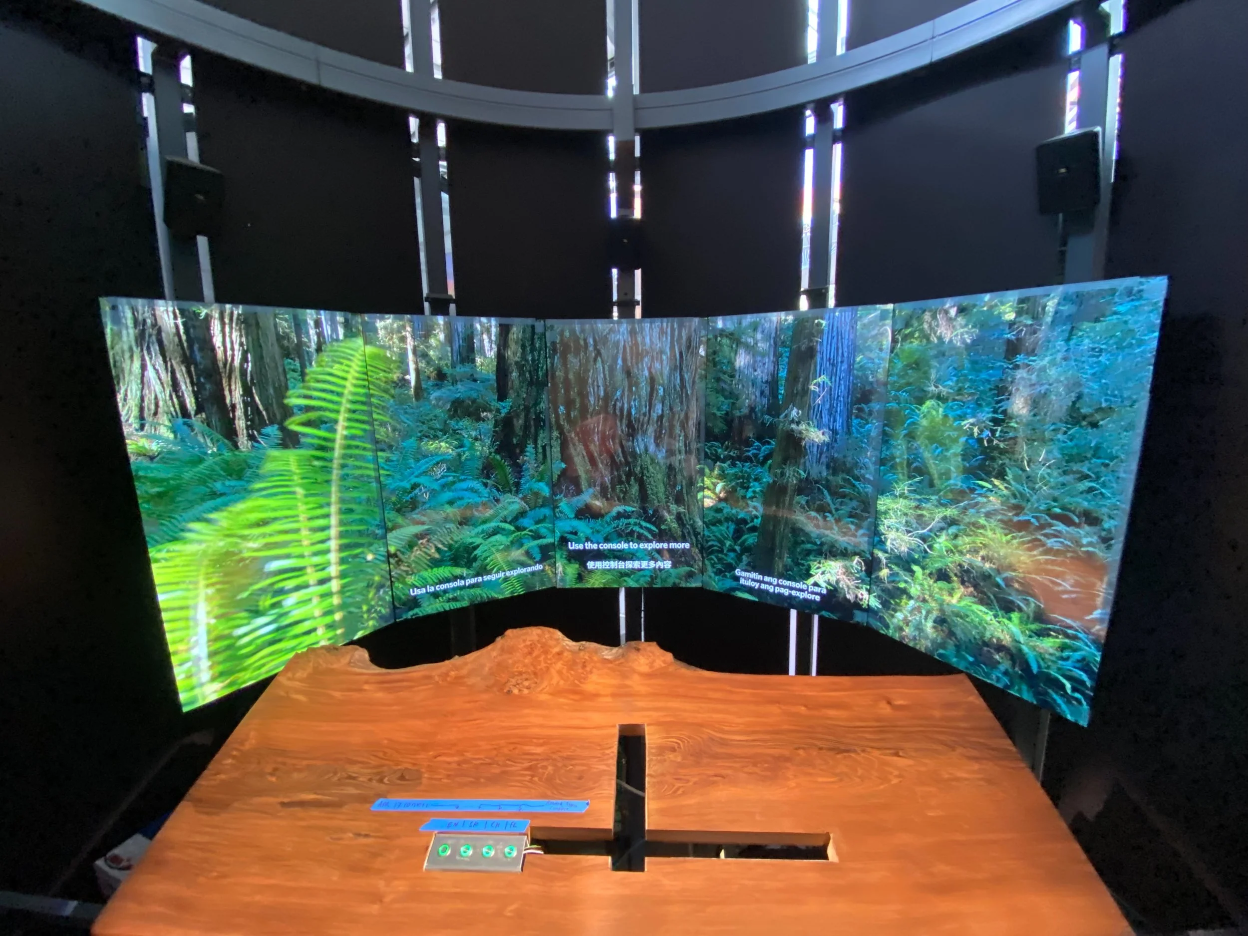 Construction of video screens and control panel
