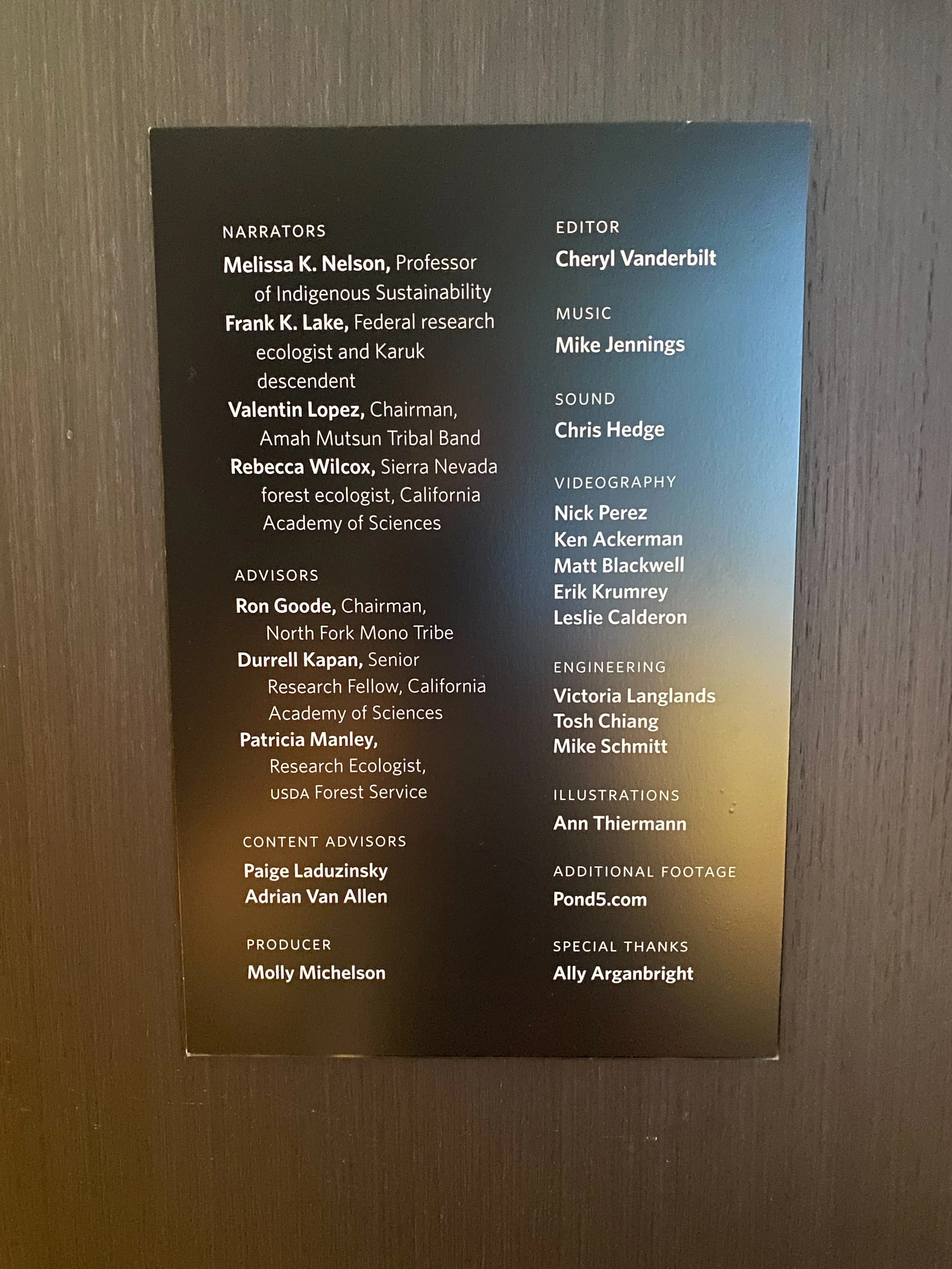 Fire Experience: Credits