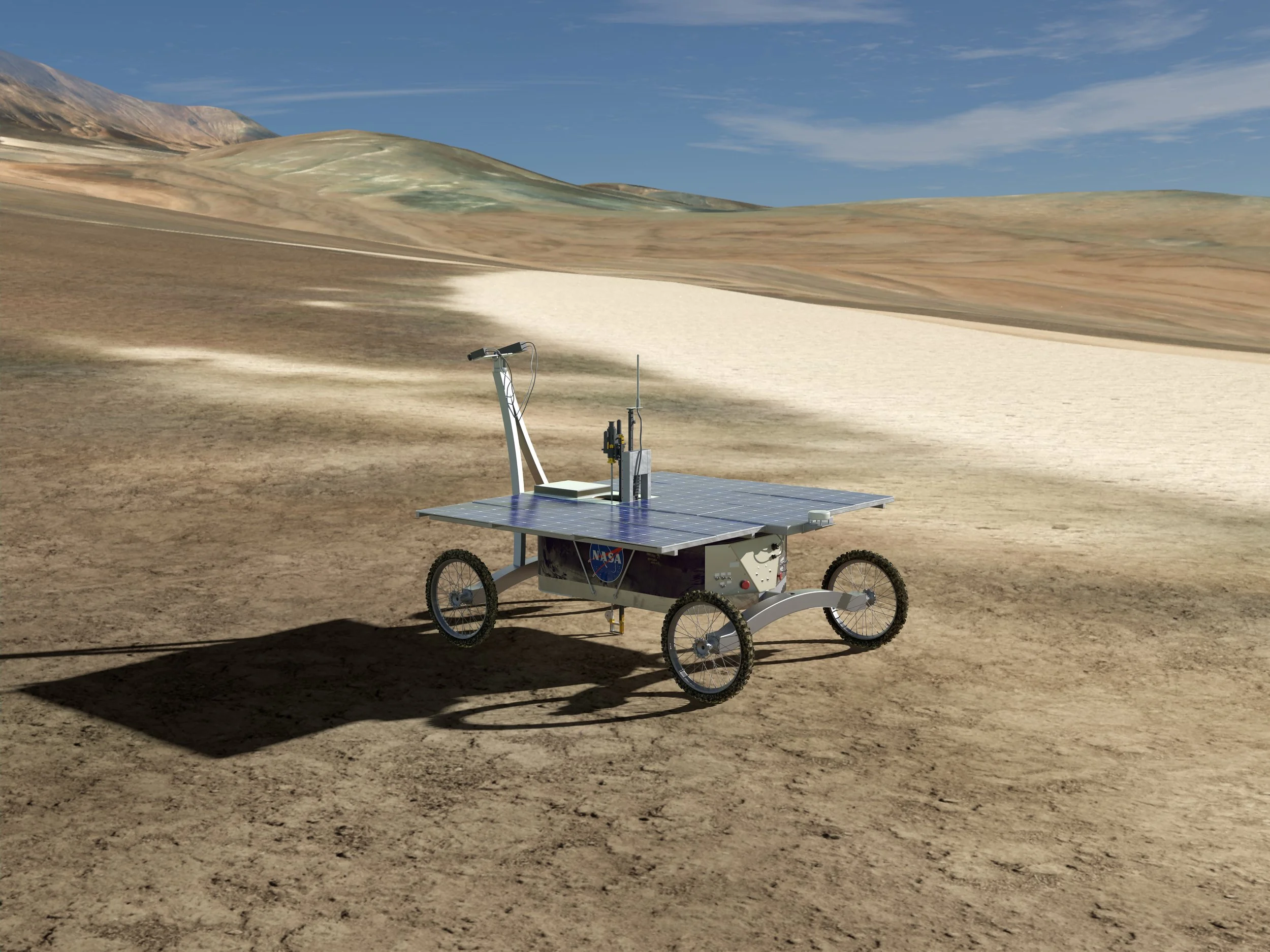Planetary geologists design rovers to operate autonomously on Mars, achieving specific scientific objectives. Chile’s Atacama desert provides ideal conditions to test these designs on Earth. | NASA / Carnegie Mellon University / California Academy of