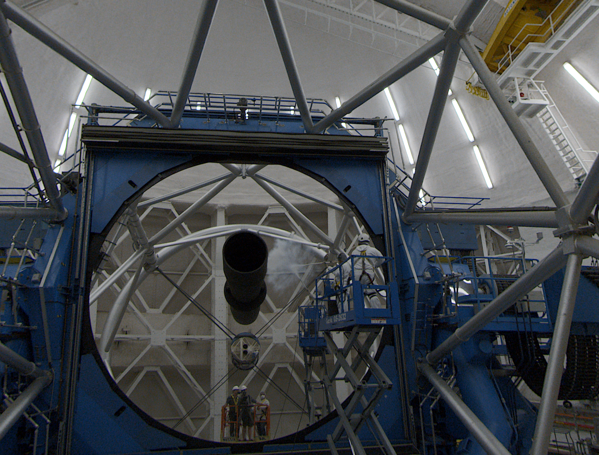 The 8.1-meter mirror of the Gemini Observatory on Cerro Pachón receives its weekly cleaning. |  California Academy of Sciences