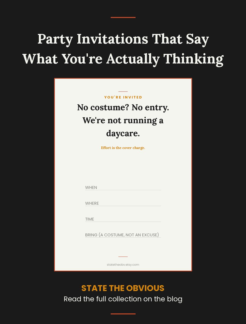 Party Invitations That Say What You're Actually Thinking