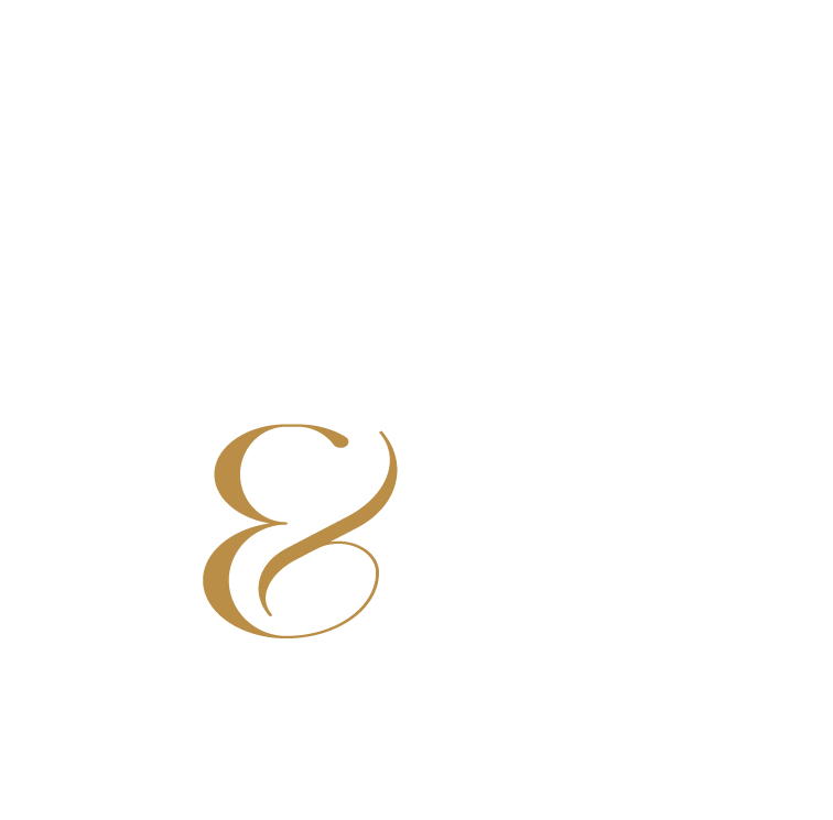 Black background with white circular outline displaying stylized initials 'Ck & B' in white and gold letters.