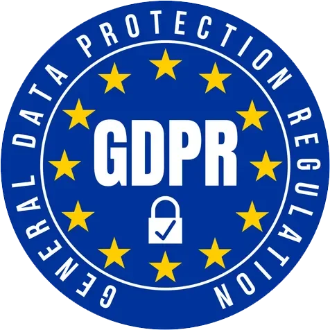 GDPR compliance badge representing alignment with the European Union General Data Protection Regulation (GDPR) for data privacy and protection.