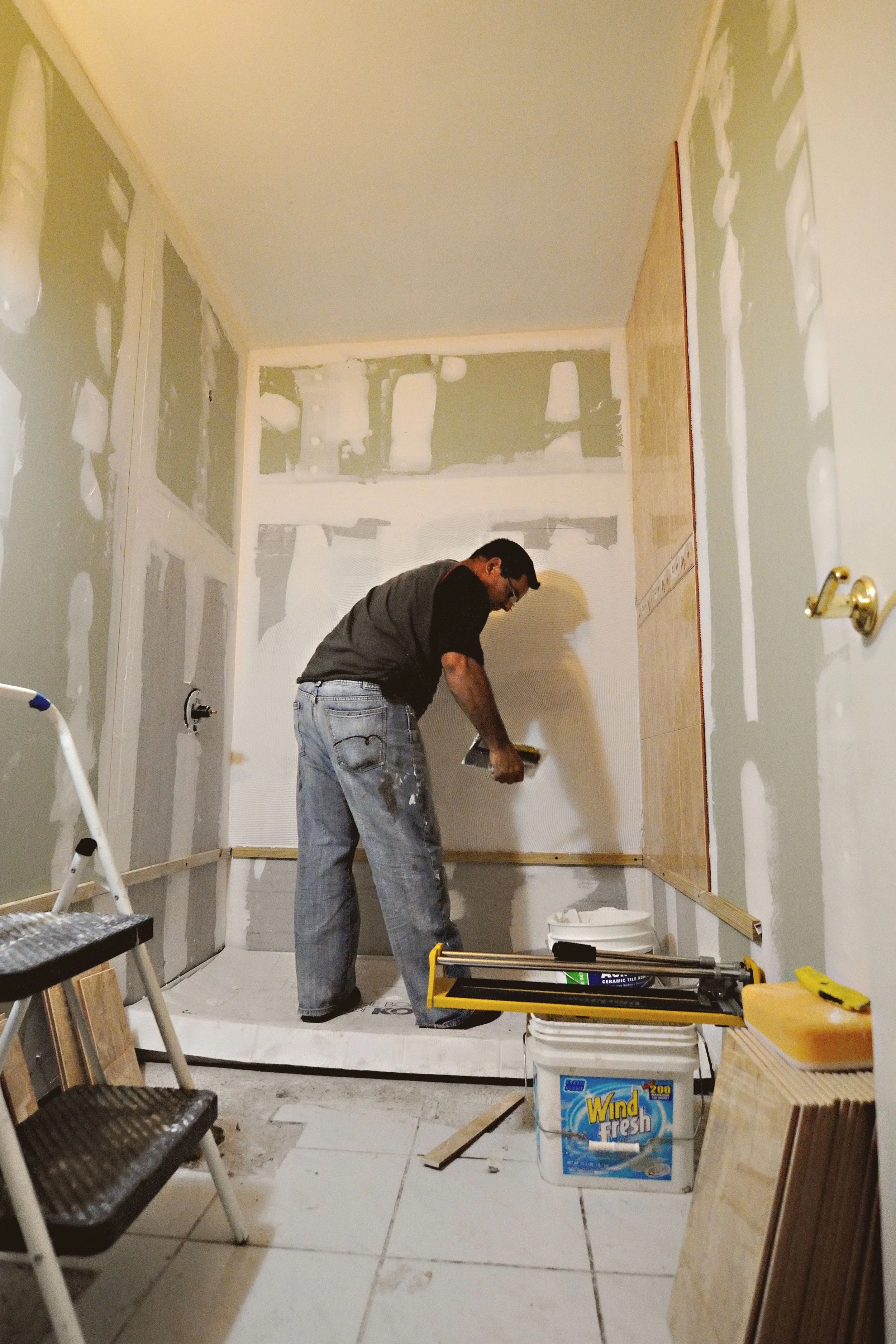 Tile flooring installed in a Salt Lake City home