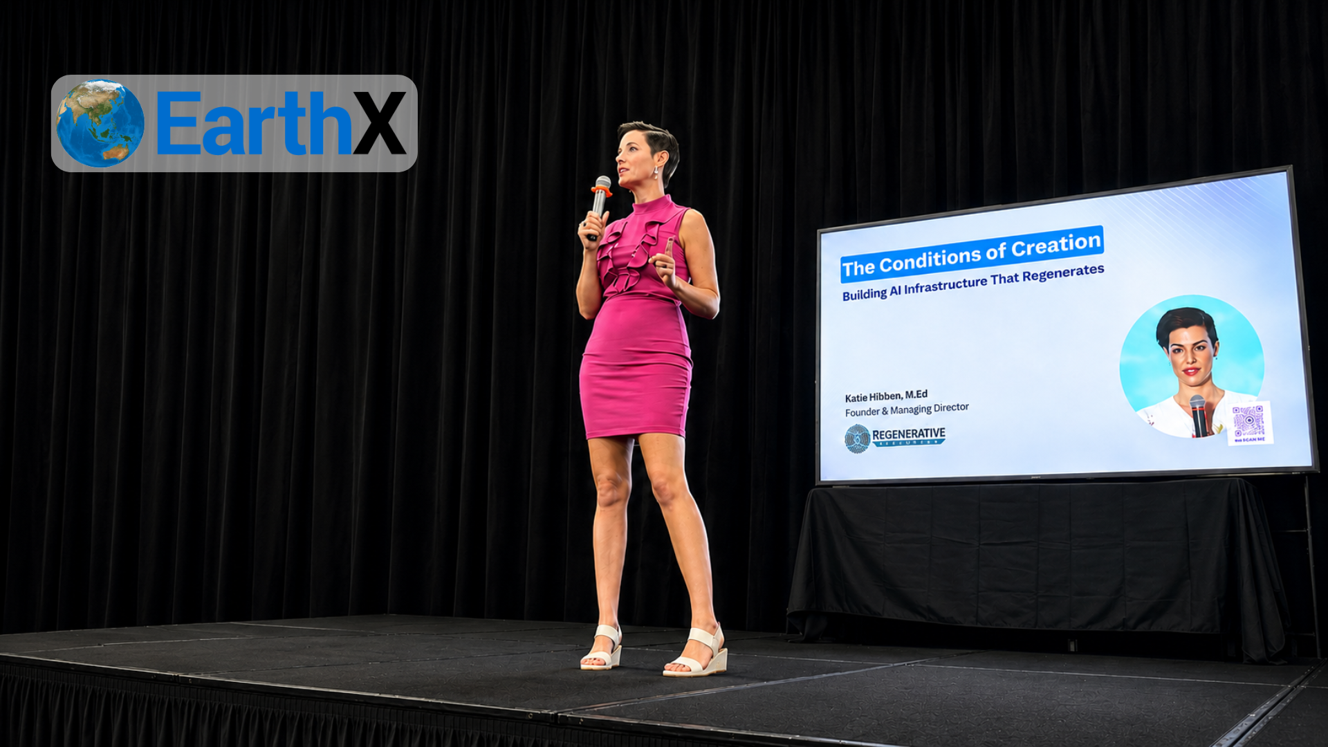 Kenote speaker Katie Hilborn speaks at EarthX on the Rotary Stage about Regenerative AI Data Centers.