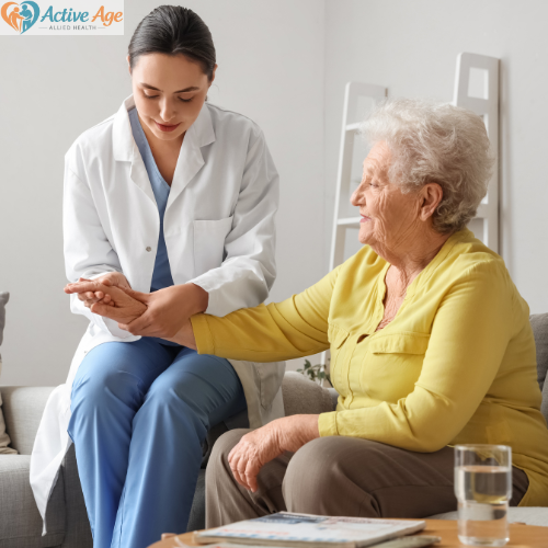 At home physiotherapy treatment in melbourne for an elderly lady through her support at home care package