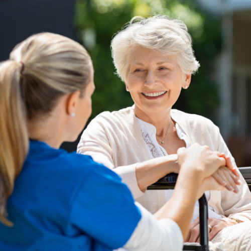 physiotherapy treatment at home in Melbourne for a lady with grey hair