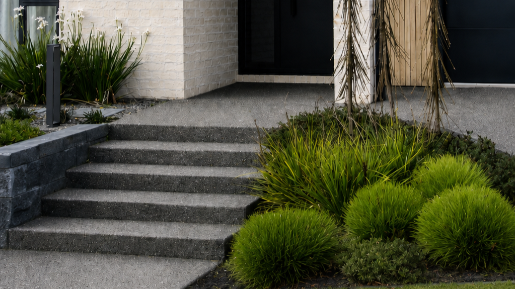 EXPOSED AGGREGATE DRIVEWAY – GJ GARDNER SHOW HOME, HAMILTON