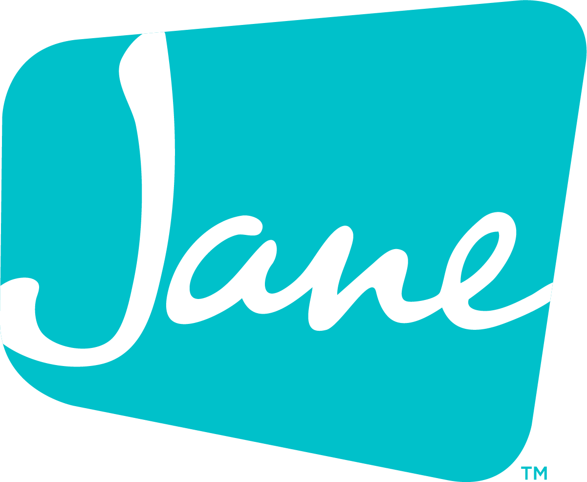 J.Crew logo in white cursive text on a turquoise background with rounded edges.