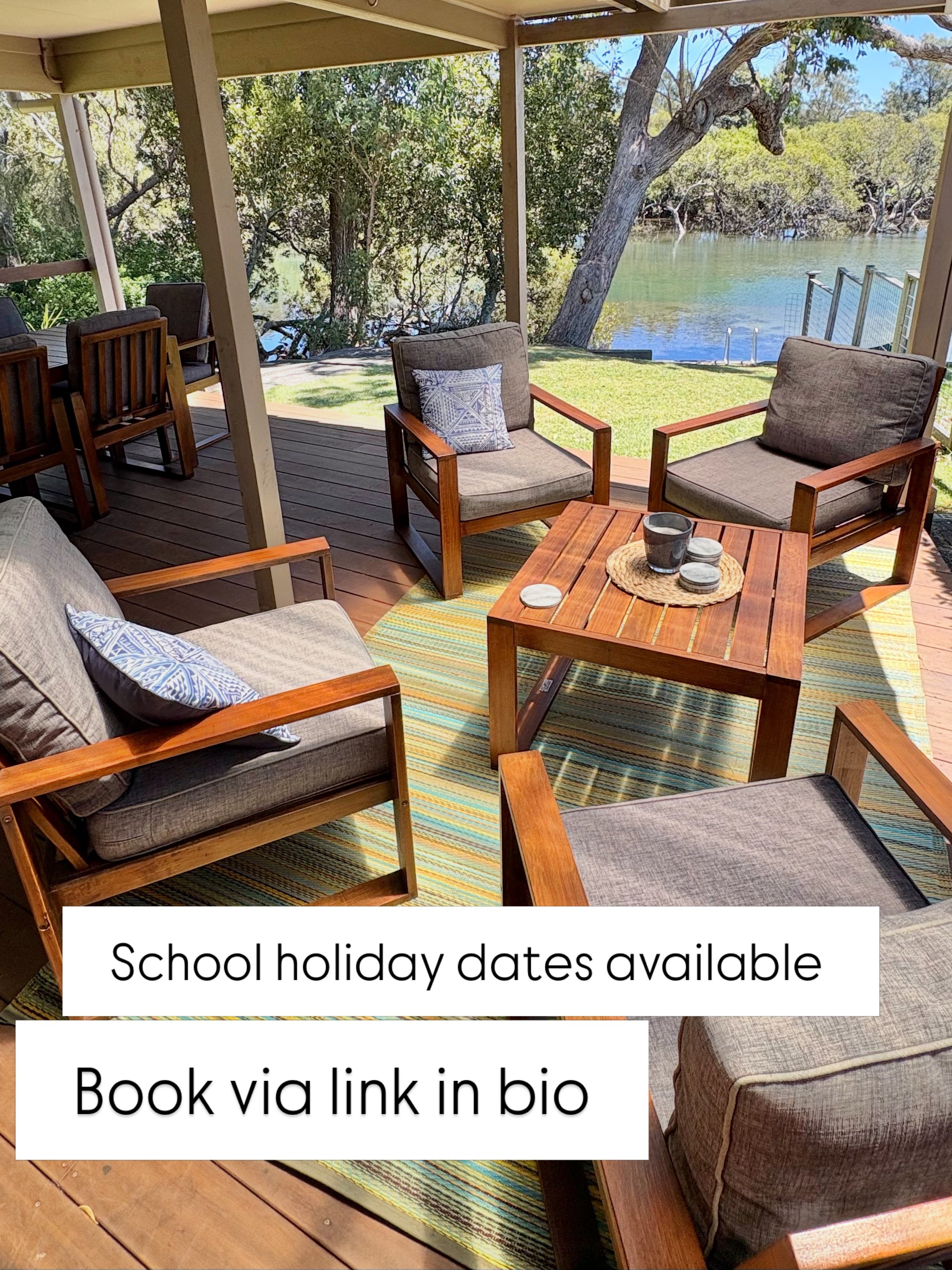 Our waterside cottage sleeps 8 in 2x Queens, 1 double/single bunk, and 1 King Single. 

Walk to beaches, cafe, club, and bush trails. 

Book your stay now via link in our bio.