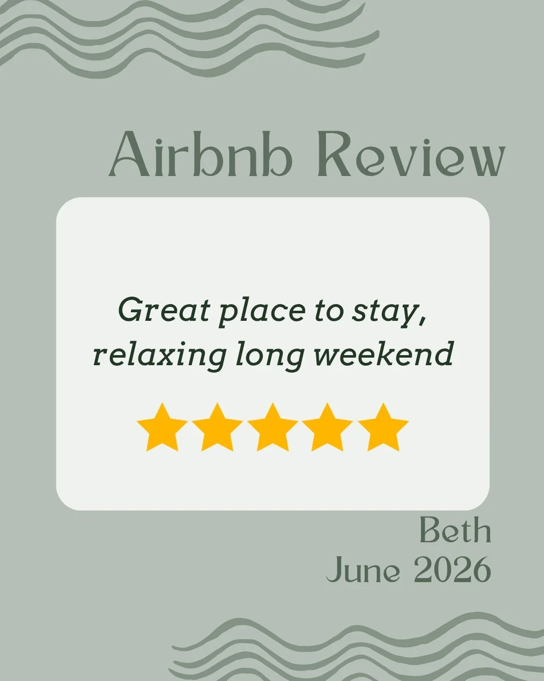 Thanks for this 5-star review Beth! We're so glad you enjoyed your stay with us.

😘