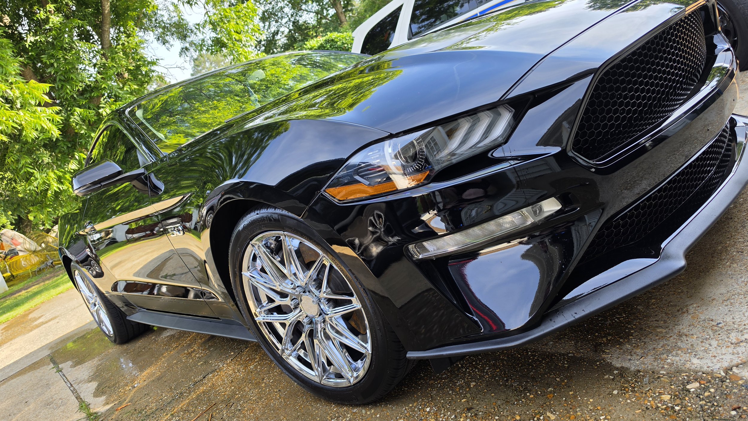 Cleaned, Detailed, Polished, and Ceramic Coated Ford Mustang in Yorktown that is clean, restored, and protected and very shiny