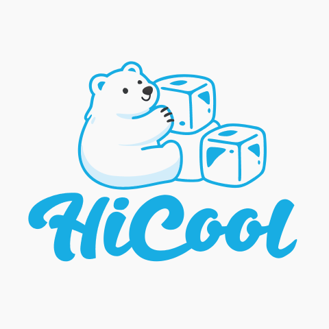 Official corporate logo for HiCOOL Ice Plant, a premium commercial bulk ice manufacturer and supplier in Tarlac, Philippines.