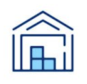 HiCOOL industrial ice manufacturing plant and automated logistics fulfillment center icon for high-volume B2B wholesale supply accounts.