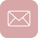 Icon of an envelope on a pink background, representing email or messaging