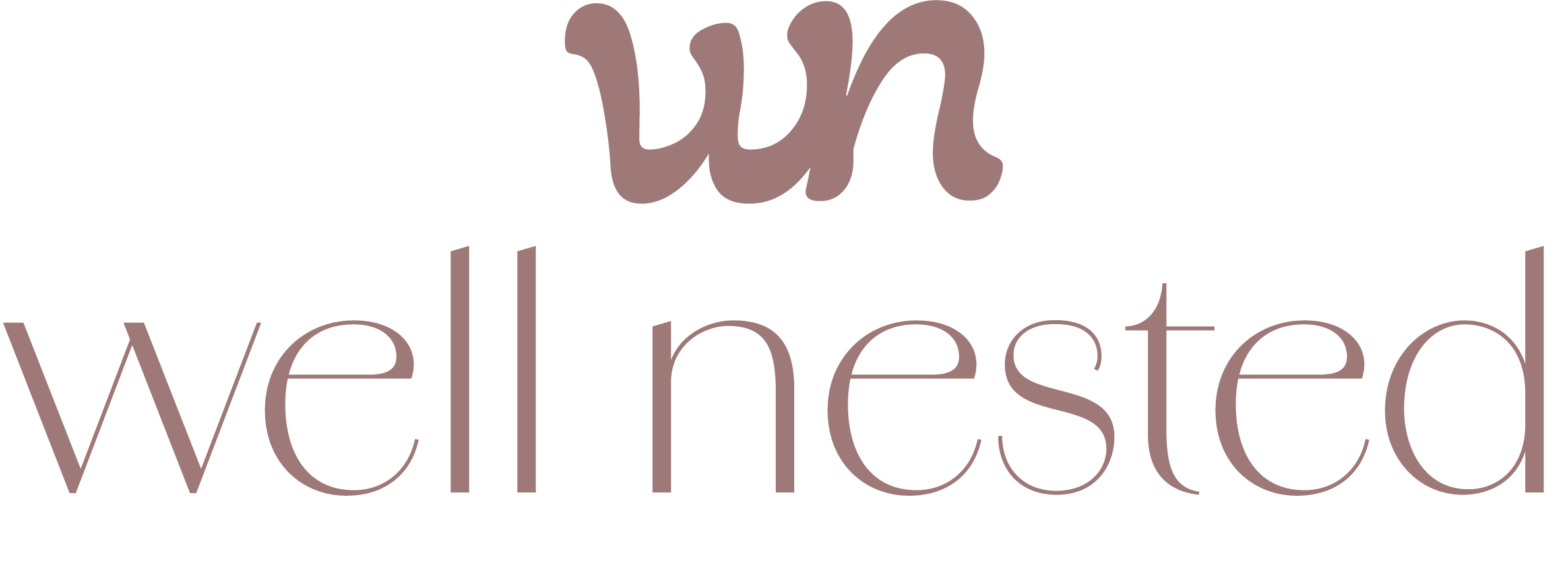 Logotipo de Well Nested en tonalidades terracota