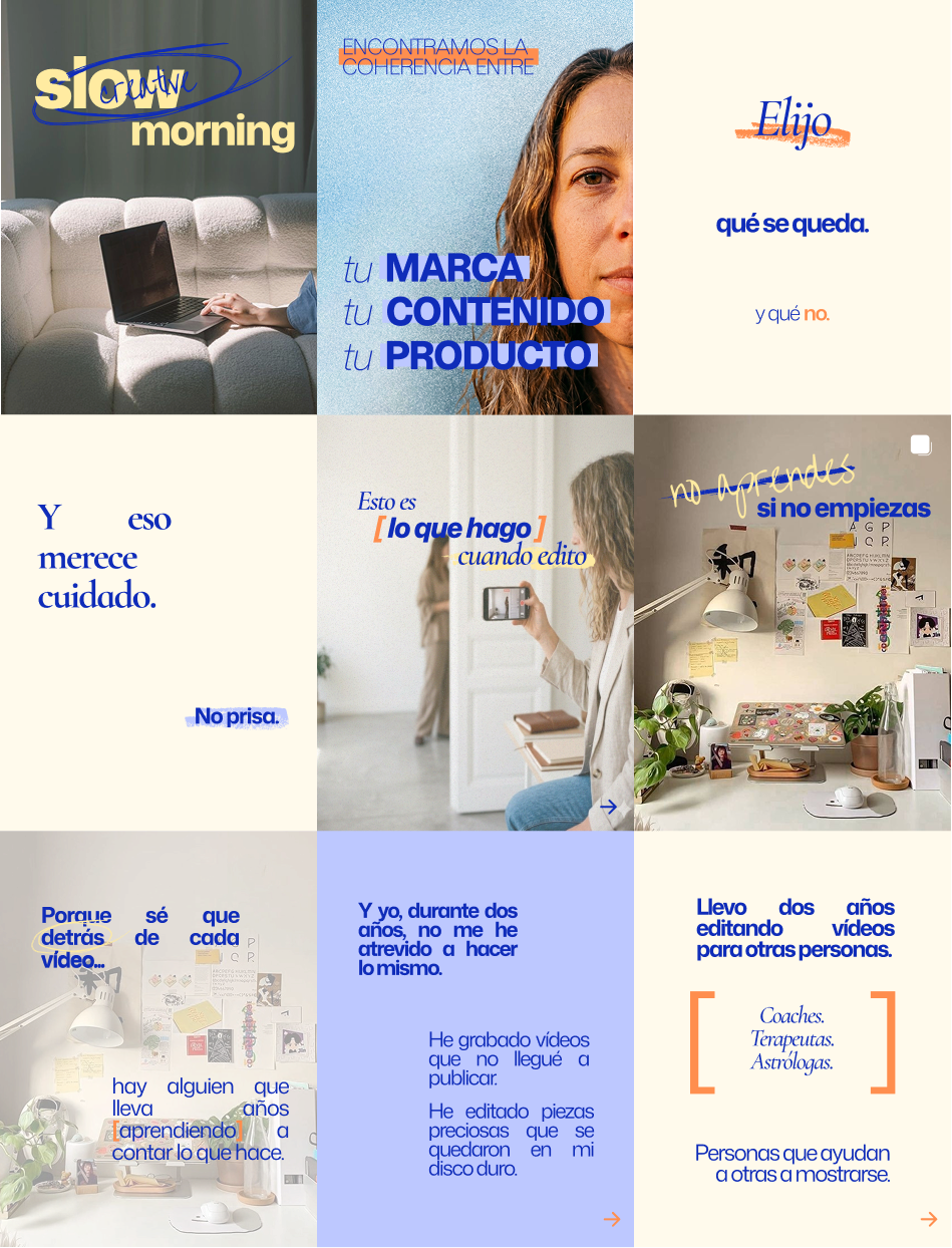 Mapa conceptual sobre la creación de contenido y la importancia de la edición y el cuidado al producir videos para diferentes profesionales.