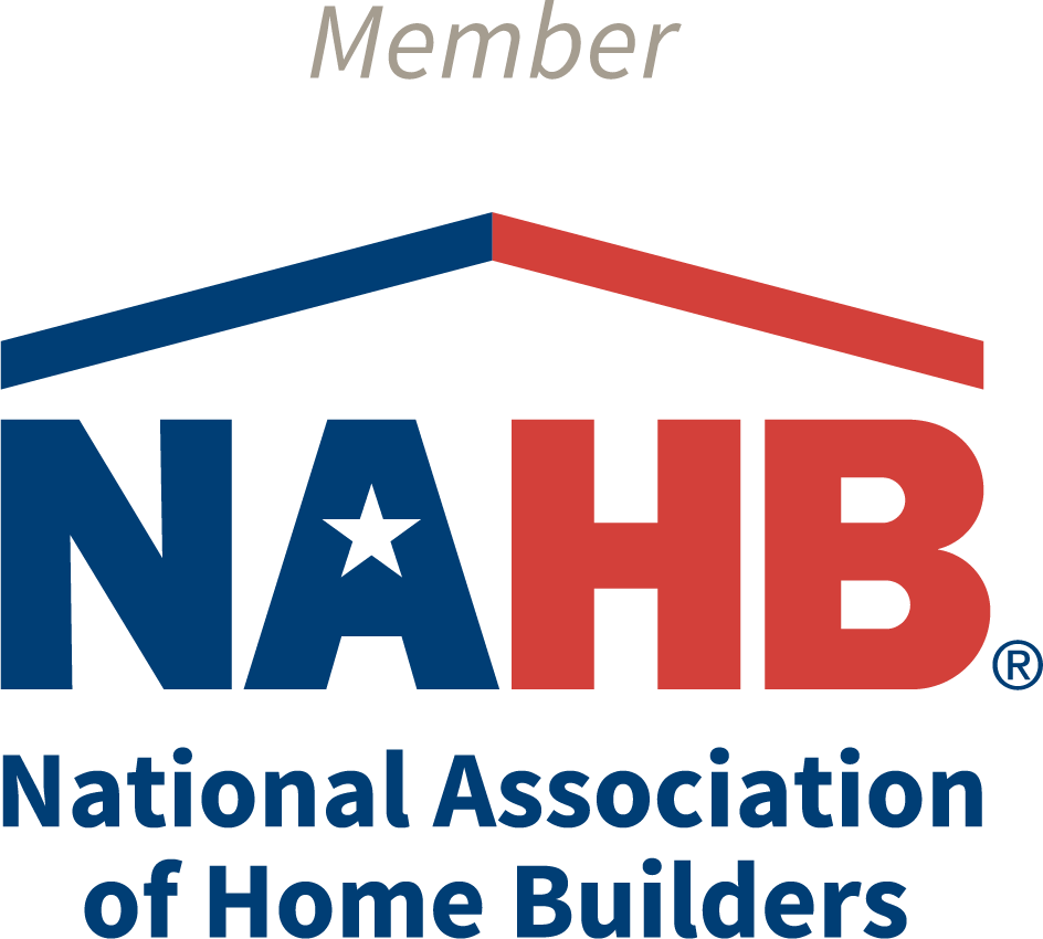 NAHB logo with red and blue text and a stylized roof above the letters 'NAHB'. Text below reads 'National Association of Home Builders'.