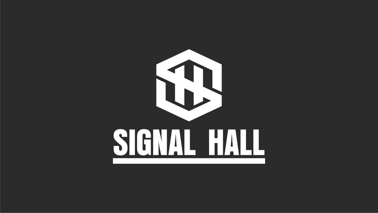 Logo of Signal Hall with geometric design and the text 'Signal Hall' underneath.