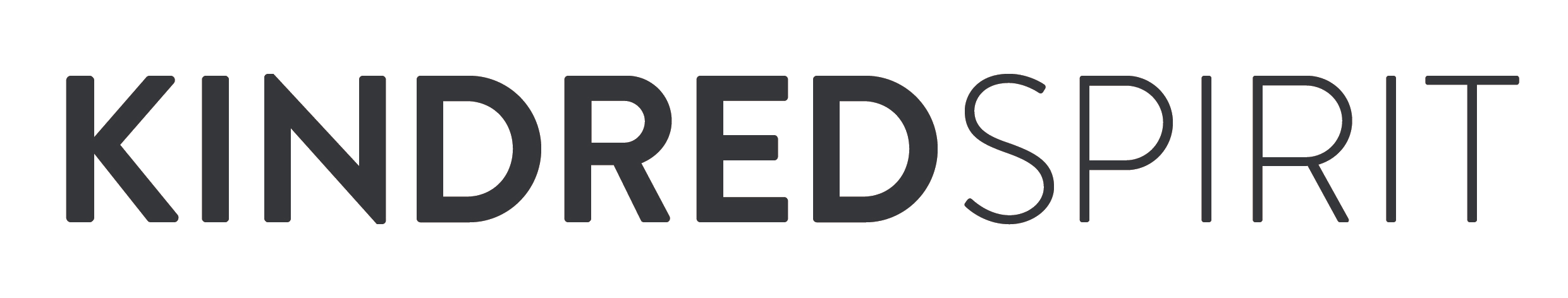 The image shows the logo of KINDRED SPIRIT in black text on a white background.