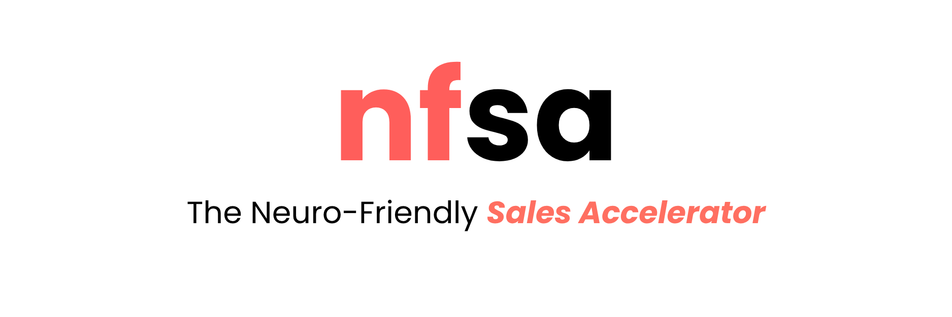 NF Sales Accelerator logo with the text 'nf' in large red font and 'Sales Accelerator' in smaller pink font.