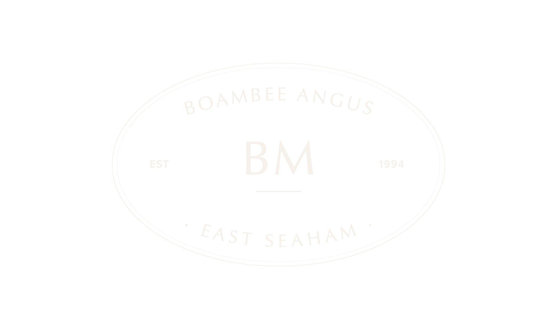 Boambee Angus logo featuring the BM brand and 'Est. 1994', representing the Boambee Angus stud in East Seaham, NSW.